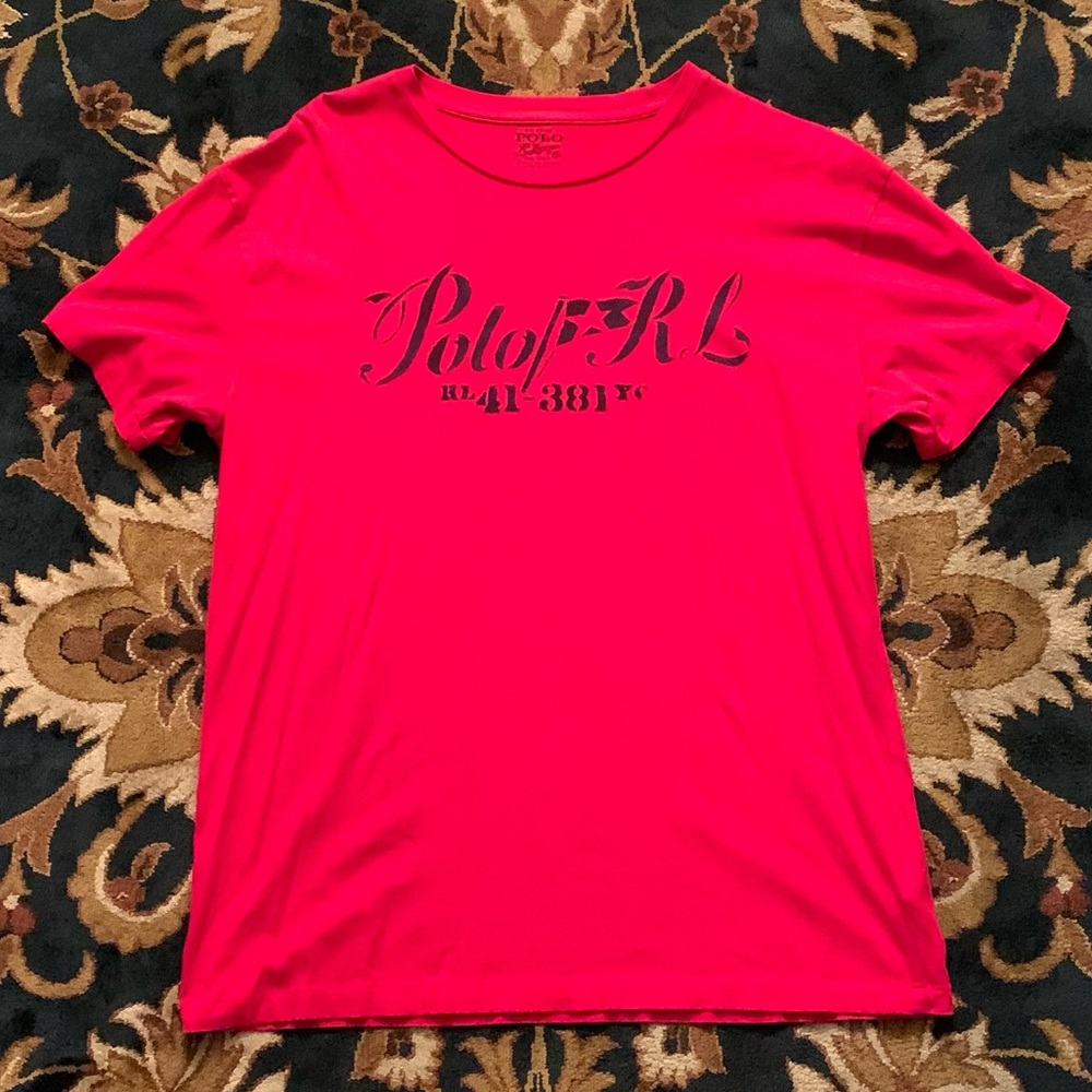 🏇 [2/$25] POLO RALPH LAUREN LOGO RED SHORT SLEEVE MENS T-SHIRT - SIZE SMALL 🏇